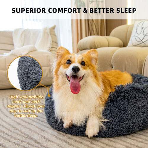 Fluffy Washable Pet Bed for Cats & Dogs