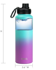 DRINCO® 40oz Stainless Steel Sport Water Bottle - Ombre Fuschia Teal