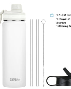DRINCO® 22oz Stainless Steel Sport Water Bottle - Artic White
