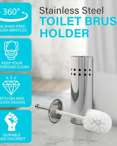 3 Litre Bathroom Pedal Rubbish Waste Bin and Toilet Brush Holder Set