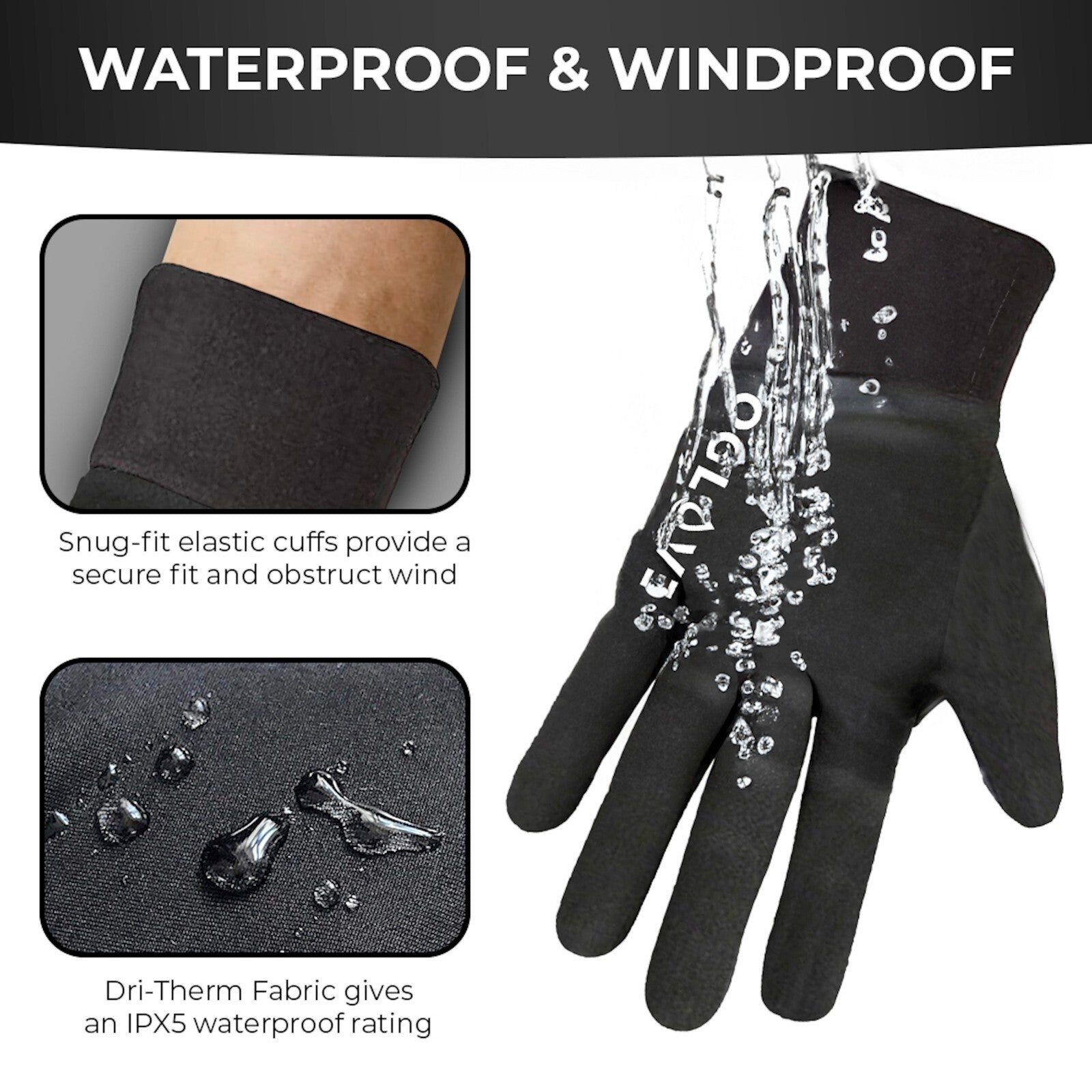 Football Cycling Gloves Waterproof Winter Warm Thermal Grip Mens Womens Adults
