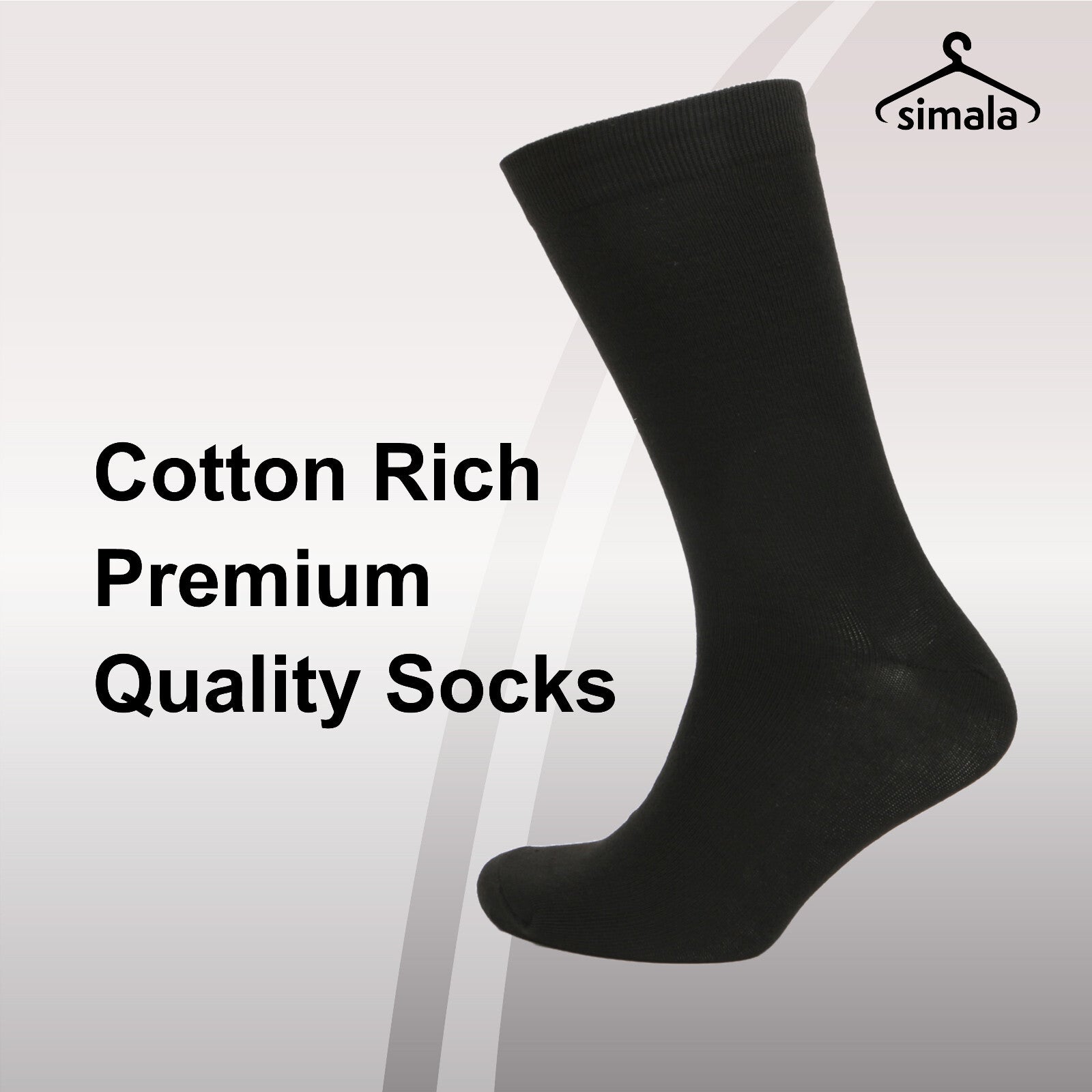 Mens Black Socks 12 Pairs Cotton Rich Socks Mens