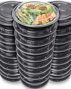 [30-Pack] Meal Prep Containers Reusable - Batch Cooking Plastic Food Containers with Lids - Microwavable Freezer Dishwasher Safe - Takeaway Lunch Box