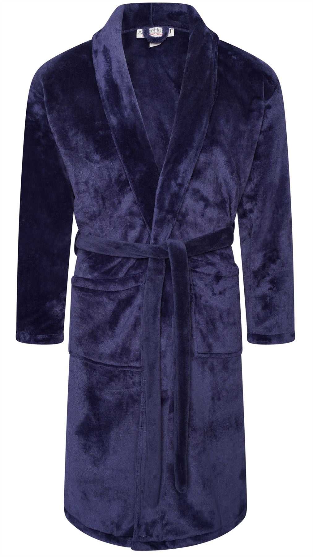 Mens Flannel Fleece Bathrobe Warm Soft Dressing Gown Bath Robe Shawl Collar