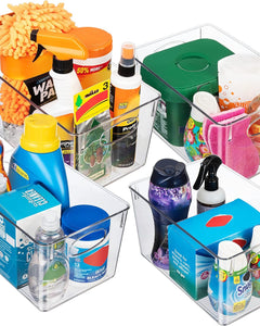 Plastic Storage Bins with Lids – Perfect Kitchen Fridge Organizer, Pantry Organization, Cabinet Organizers (4 Pack)