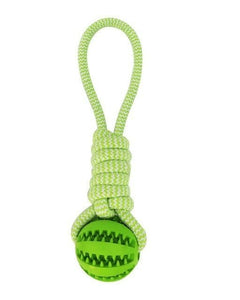 Rubber Ball Chew Toy with Cotton Rope