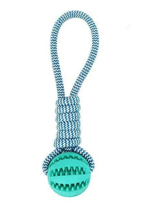 Rubber Ball Chew Toy with Cotton Rope