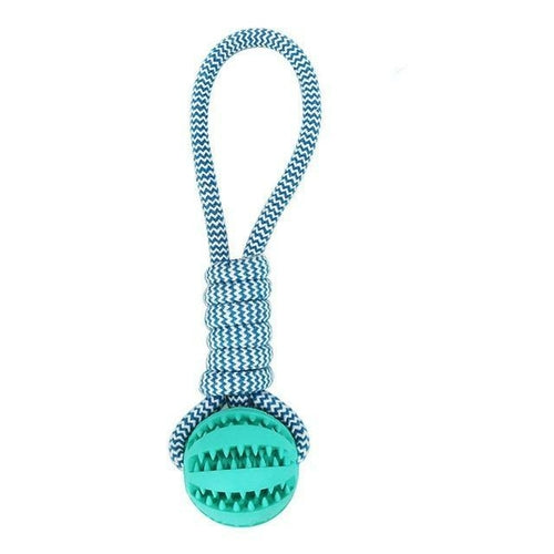 Rubber Ball Chew Toy with Cotton Rope